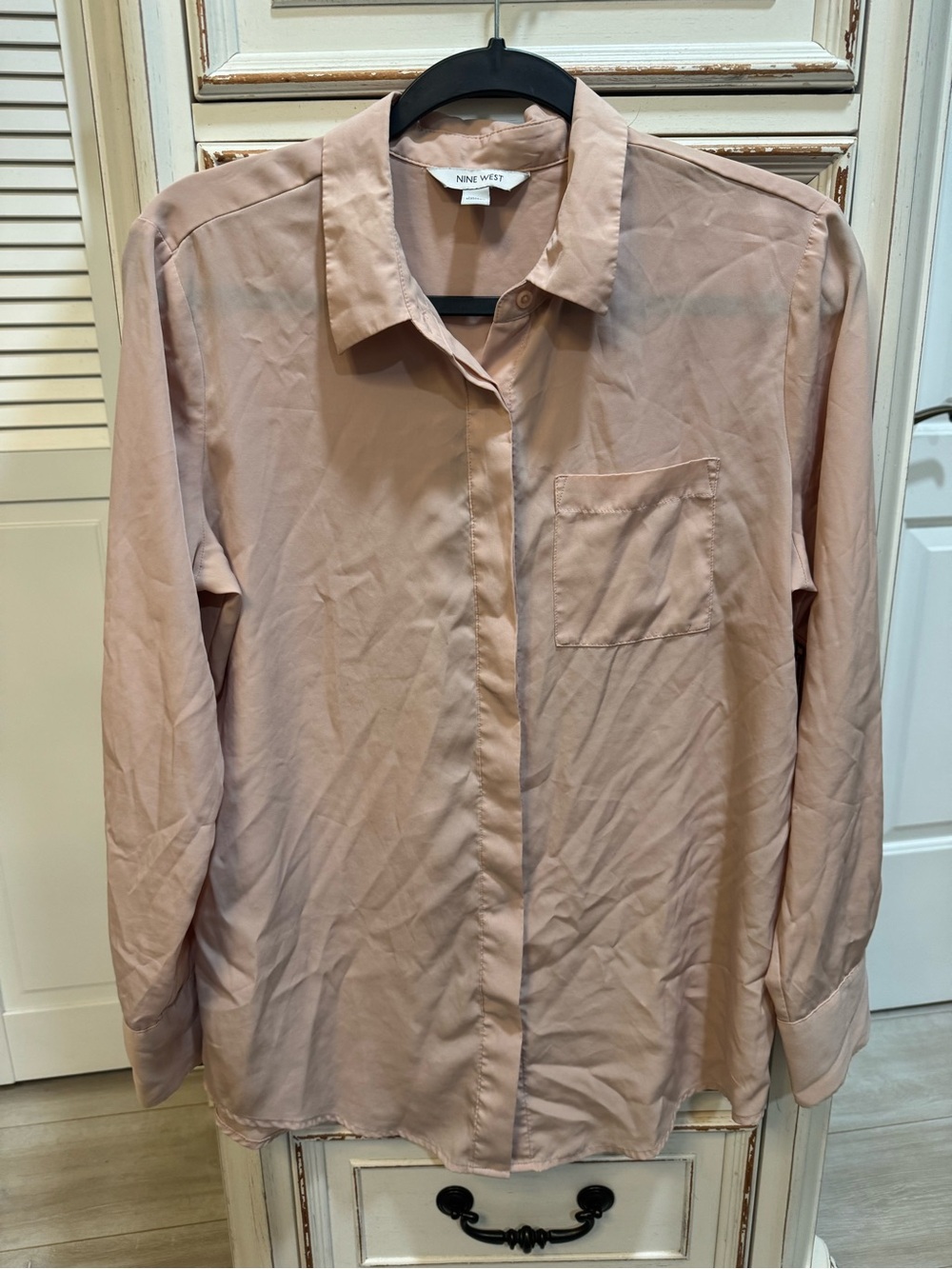 Nine West Peach Collared Blouse